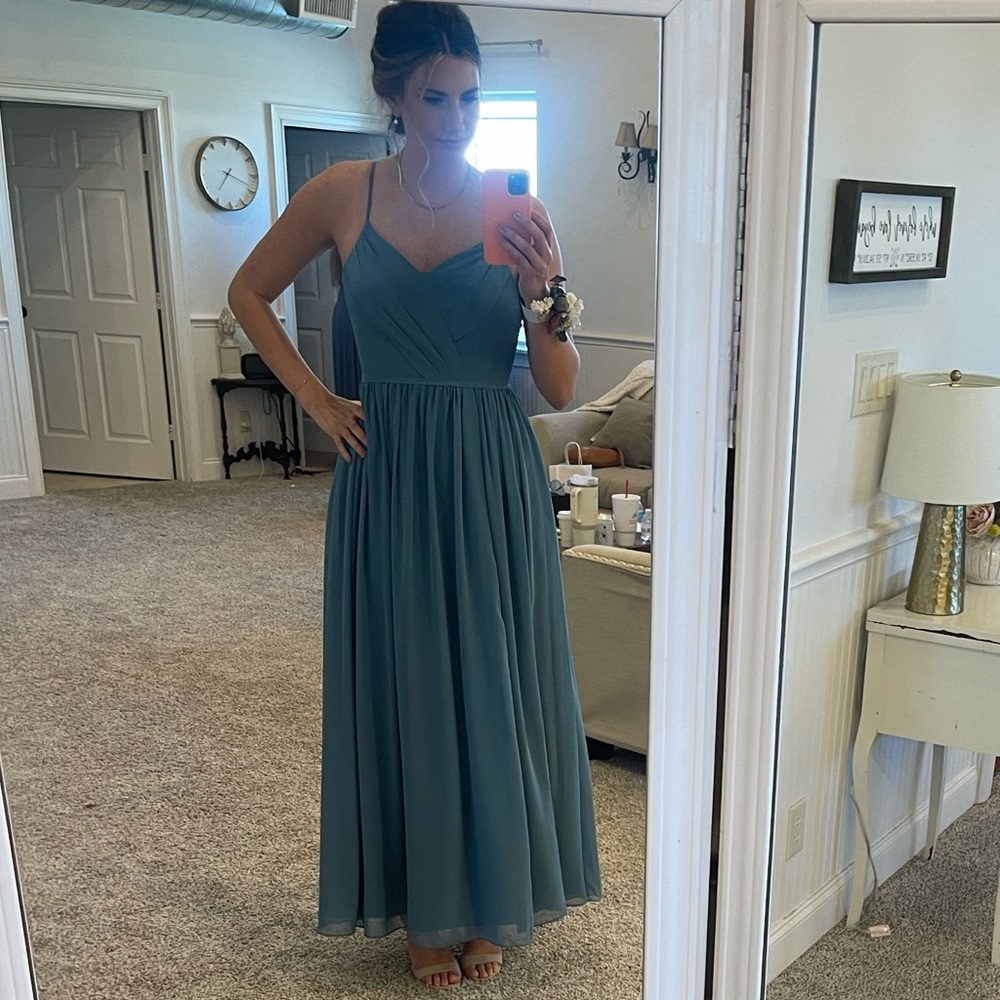 Azazie Cora Dress Color: Bermuda Bridesmaid dress